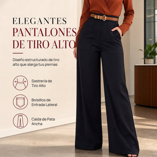 Pantalones de traje casuales de pierna ancha para mujer, pantalones largos de otoño e invierno