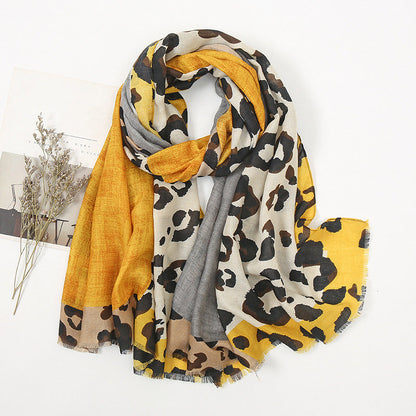 🔥 IMPRESCINDIBLE🔥 Pañuelo-chal ligero con estampado de leopardo – versátil y elegante
