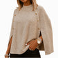 🔥 VIRAL EN REDES + ENVÍO GRATIS 🚚 Poncho de punto con botones para mujer – cómodo y versátil