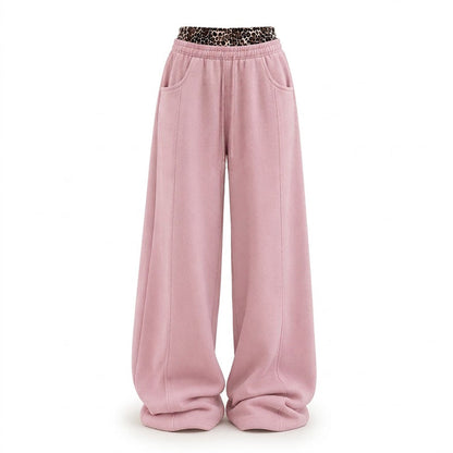 🏷️MITAD DE PRECIO🐆 Pantalones deportivos para mujer con estampado de leopardo y patchwork – estilo casual y cómodo