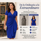 Vestido envolvente elegante para mujer con cuello en V y volantes