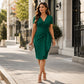 Vestido envolvente elegante para mujer con cuello en V y volantes