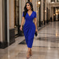Vestido envolvente elegante para mujer con cuello en V y volantes