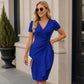 Vestido envolvente elegante para mujer con cuello en V y volantes