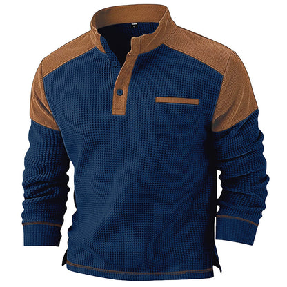 Sudadera de punto gofrado con cuello alto para hombre