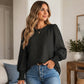 🔥 50% DTO – ¡solo hoy! Blusa elegante para mujer – cuello redondo y puños fruncidos