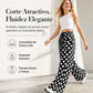 Pantalones de mujer de talle ancho con estampado de lunares