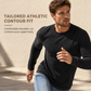 Sudadera de manga larga y cuello redondo para hombre, de corte ajustado y estilo casual