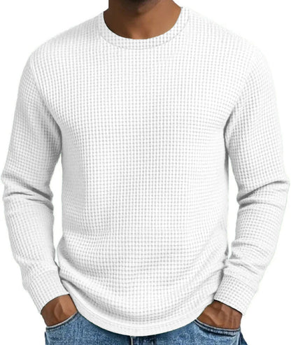 Sudadera de manga larga y cuello redondo para hombre, de corte ajustado y estilo casual
