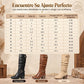 Botas vaqueras altas para mujer – estilo vintage, tacón grueso, caña holgada, cremallera lateral, hebilla y punta redonda