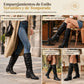 Botas vaqueras altas para mujer – estilo vintage, tacón grueso, caña holgada, cremallera lateral, hebilla y punta redonda