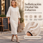 Vestido midi de punto texturado con manga farol para mujer