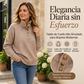 Jersey de punto casual para mujer con cuello alto