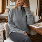 Jersey de punto casual para mujer con cuello alto