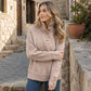 Jersey de punto casual para mujer con cuello alto