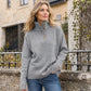 Jersey de punto casual para mujer con cuello alto