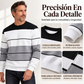 Sudadera casual de rayas para hombre con cuello redondo