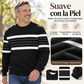 Sudadera casual de rayas para hombre con cuello redondo