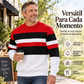 Sudadera casual de rayas para hombre con cuello redondo