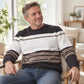 Sudadera casual de rayas para hombre con cuello redondo
