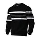 Sudadera casual de rayas para hombre con cuello redondo