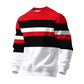 Sudadera casual de rayas para hombre con cuello redondo
