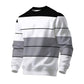 Sudadera casual de rayas para hombre con cuello redondo