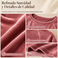 Vestido casual de terciopelo con cuello redondo y bolsillos para mujer