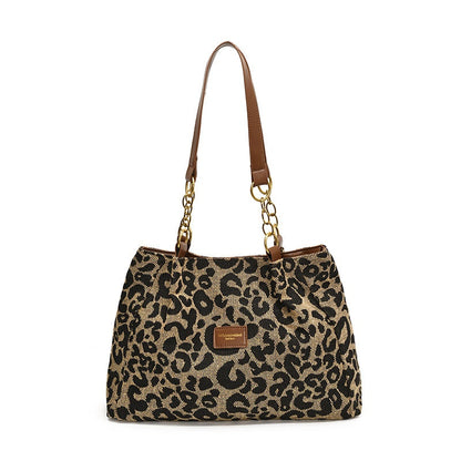 Bolso de Mano Retro con Estampado de Leopardo para Mujer
