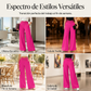 Pantalones casuales de mujer de talle alto y pierna ancha