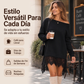 Sudadera elegante de longitud media con ribete de encaje para mujer