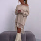 Sudadera elegante de longitud media con ribete de encaje para mujer