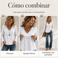 Top de manga larga con cuello en V casual para mujer