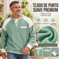 Hombre Casual de Color-Block Tejido de Waffle Henley Superior