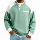 Hombre Casual de Color-Block Tejido de Waffle Henley Superior