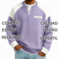 Hombre Casual de Color-Block Tejido de Waffle Henley Superior