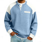 Hombre Casual de Color-Block Tejido de Waffle Henley Superior