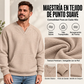 Sudadera casual de punto waffle para hombre