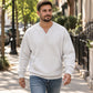 Sudadera casual de punto waffle para hombre