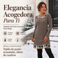 Vestido de punto casual de cuadros con retazos para mujer