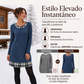 Vestido de punto casual de cuadros con retazos para mujer