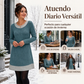 Vestido de punto casual de cuadros con retazos para mujer