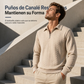Sudadera de punto jacquard de manga larga informal para hombre con cuello de solapa