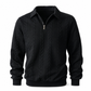 Sudadera de punto jacquard de manga larga informal para hombre con cuello de solapa