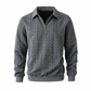 Sudadera de punto jacquard de manga larga informal para hombre con cuello de solapa
