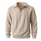 Sudadera de punto jacquard de manga larga informal para hombre con cuello de solapa