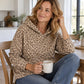 Sudadera casual de mujer con estampado de leopardo