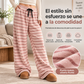 ✨ Pantalones de pierna ancha de felpa de doble cara con rayas para mujer – suaves y cálidos