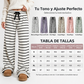 ✨ Pantalones de pierna ancha de felpa de doble cara con rayas para mujer – suaves y cálidos