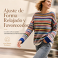 Jersey de punto de cuello redondo y corte holgado para mujer